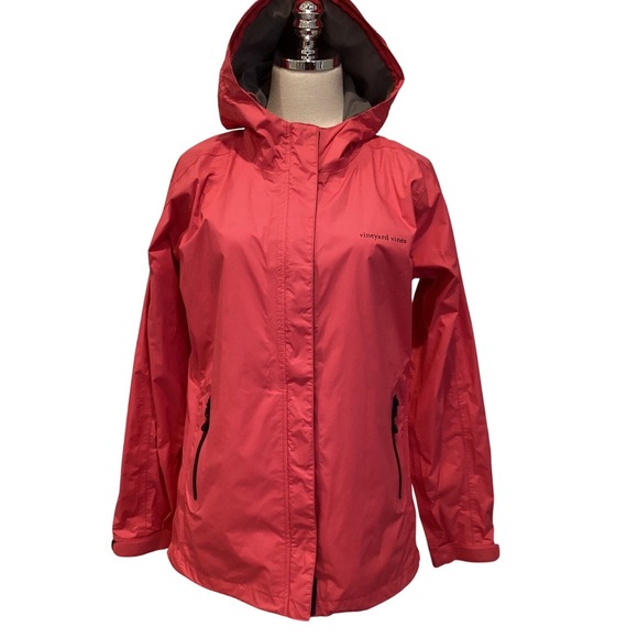Vineyard Vines Jackets & Blazers - Vineyard Vines Hooded Rain Shep Jacket Watermelon Pink Coral Org $178 - Large